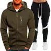 Conjunto de Moda para Hombre Otoño/Invierno 2026: Sudadera con Capucha Casual, Chaqueta con Capucha, Conjunto de Pantalones Deportivos, Cárdigan con Cremallera
