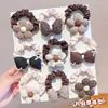 Goma para el pelo con lazo de tela para niñas, Banda elástica vintage de lunares y flores, Alta elasticidad, Suave con el cabello, Accesorio diario para el cabello de bebé