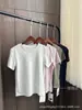 [En Stock] Fila Algodón Orgánico Puro Tela Lisa Versátil para Mujer Cuello Redondo Casual Versátil Mangas Cortas