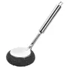 Escova de Limpeza de Aço Inoxidável Ferramenta de Limpeza de Panelas Escova de Limpeza Específica para Cozinha Escova Universal de Arame de Aço com Cabo Longo Ferramenta de Limpeza de Panelas