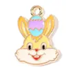 Conejo de Pascua de Dibujos Animados Transfronterizo Huevo Aleación Esmalte Accesorio Colgante Cadena de Teléfono Llavero Decoración Adorno Colgante