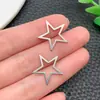 Cor de Aço Aço Inoxidável Borda Geométrica Média Estrela de Cinco Pontas Formato de Coração Pingente Acessórios para Joias DIY Material Atacado
