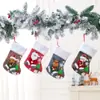 Novas Meias de Natal Grandes Sacola de Presente Decoração de Natal Meias de Natal Listradas Brancas Enfeites para Pendurar