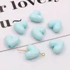 Cuentas acrílicas coloridas en forma de corazón con agujeros verticales en forma de corazón para pendientes hechos a mano, accesorios de joyería para cadenas de teléfonos móviles, materiales.