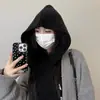 Balaclava Transfronteiriça Feminina Outono e Inverno Proteção Quente para Ouvidos Chapéu de Lã Lenço Japonês e Coreano Xale Integrado Chapéu de Tricô
