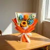 Buquê de girassol feito à mão com arame torcido - Materiais DIY para presentes para colegas de classe, amigos, professores, formatura, presentes para o Dia do Professor
