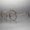 Armação de Óculos de Titânio Rose Story Mesmo Estilo Windsor Círculo Placa Titânio 8504 Vintage Artístico Armação Pequena Óculos para Miopia