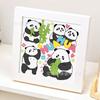 Panda vermelho diy pintura de diamante artesanal para crianças adesivos de diamante flor dos desenhos animados pintura de tijolo de diamante cheio com moldura atacado