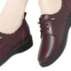 Zapatos de Madre Nuevos 2026 con Cordones y Tacón Bajo, Zapatos Planos Suaves de Otoño para Mujeres de Mediana Edad y Mayores, Zapatos Casuales Cómodos Antideslizantes