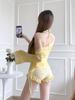 2025 Nuevo Traje de Baño Conjoined Blanco Sizzy de Dos Piezas para Mujer Blusa de Manga Larga Protección Solar Estudiantes Conservador Fuente Termal Verano