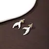 Brincos Florais de Cristal Olho de Gato Incrustados com Diamantes Roxos Agulha de Prata Coreia do Sul Brincos Fada Doce Senso de Design Retrô