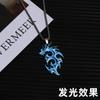 Colar Dragão Flamejante Lobo Rei Luminoso para Homens e Mulheres Pingente Personalizado Ins Design Hip-Hop Corrente de Pescoço Joia Tendência em Aço Titânio