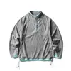 Sudadera de polar BLACKARMADA estilo retro americano, con media cremallera y cuello alto, prenda exterior unisex de corte holgado, LW8320