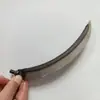 Hoz de Acero al Manganeso Metálico, Cuchillo Grueso de Acero Duro para Cortar Hierba al Aire Libre, Hoja de Media Luna para Plantas Acuáticas de Pesca, Cuchillo Dentado para Pesca en la Naturaleza, Equipo de Pesca