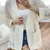 Estilo Chic Coreano 2026 Verano Nueva Camisa Chaqueta Bordada Floral Estilo Coreano con Protección Solar Cuello en V para Mujer