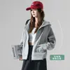Sudadera corta para mujeres petite, nuevo top ajustado primavera/otoño 2026, chaqueta deportiva casual holgada estilo coreano