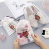 Bolsa de viaje impermeable con diseño de oso de dibujos animados, bolsa de bolsillo con cordón, bolsa de equipaje, bolsa de almacenamiento de ropa