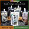 Saco de bico transparente, saco autoportante, saco de embalagem descartável espessado antipressão para bebidas de medicina chinesa, leite e chá, personalização