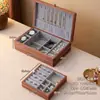 Caja de almacenamiento para joyas de madera maciza, exquisita y de alta gama, regalo de boda, gran capacidad para collares, pendientes, anillos y accesorios