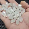 Cuentas Sueltas de Jade Verde Tianshan de Seis Caras con Patrones Florales Verdes, Jade Blanco, Roca de Cuarzo, Cuentas de Barril Multifacéticas, Cuentas de Columna Recta