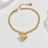 Conjunto de Pulsera con Colgante Redondo de Perla en Forma de Corazón Estilo Chica Dulce y Fresca Picante, Diseño de Dos Tonos de Nicho, Capas Personalizadas, Lujo Ligero y Sensación de Alta Gama