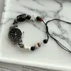 Novo relógio feminino de pulseira preta com contas, estiloso, criativo e muito vendido, relógio de estudante, estilo floresta, retrô, simples e compacto