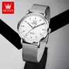 Oulishi Novo Moda Simples Relógio de Estudante do Ensino Médio Fashionável Tendência Casual Pulseira de Malha Milanesa Relógio de Quartzo