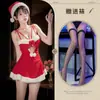 Ropa Íntima Sexy Luna Privada Puro Deseo Navidad Año Nuevo Bata Europea y Americana Cos Santa Claus Tentación Abstinencia Camisón Sexy