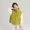 Pudding Haru Coleira Alta Infantil Colete de Penas Pão Meninas 2025 Inverno Novo Colete Jaqueta Repelente à Água