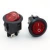 Interruptor basculante 20MM círculo superior quatro pés inferiores duas posições KCD1 interruptor para barco a motor pequeno com luz 6A250V