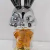 Venta directa de fábrica de adornos de conejo de la suerte, electrochapados en oro y plata, artesanías decorativas de alta gama para sala de estar y casas modelo, personalizables