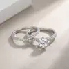 Temu Lança Novas Joias: Anel de Prata Esterlina S925 com Moissanita, Anel Feminino de Luxo Leve Nicho High-End, Conjunto de Anéis Femininos