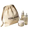 Bolsa con cordón de algodón-poliéster reciclado, tela ecológica, bolsa de almacenamiento a prueba de polvo para perfumes y productos para el cuidado de la piel, logotipo personalizado disponible