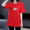 Comercio Exterior Transfronterizo~Descuentos de Marca en Ropa Elegante Tallas Grandes para Madres de Mediana Edad y Mayores, Camisetas de Manga Corta de Comercio Exterior en Estilos de Longitud Media