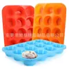 Molde Redondo de Silicona para Pastel de 12 Piezas, Capacillo para Muffins de Grado Alimenticio, Herramienta para Hornear Hecha a Mano, Bandeja de Silicona para Hornear