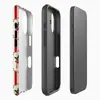 Funda Roja Rayada con Flores Estilo Navidad para iPhone 13 para Niñas, Funda Protectora Anticaídas de Aspecto Premium para iPhone 18Pm