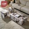Frete grátis mesa de centro designer baogli placa de rocha completa minimalista italiano quadrado simples combinação de mesa de centro para villa de luxo