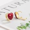 Otoño e Invierno Amor Rojo Aretes Retro 2022 Nueva Moda Coreana Aretes Rojos Año Nuevo Hebilla de Oreja de Alta Gama para Mujeres