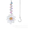 Colgante de Flor Pequeña de Cristal de Colores Envuelto en Alambre Hecho a Mano Colgante para Coche al Aire Libre Decoración Cruzada de Cuentas Artículos Transfronterizos