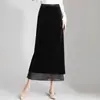Falda bodycon de malla con retazos, cintura elástica negra, corte ajustado, para mujer, nuevo estilo otoño 2026, falda de un solo paso adelgazante, moderna