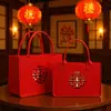 Bolso hueco con carácter Xi de fieltro Bolso de mano con carácter Xi carácter fu Almacenamiento de boda Regalo Bolso de mano para boda china