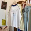 Blusa Fina com Listras Coloridas Levemente Transparente Proteção Solar para Mulheres no Verão Design Solto Estilo Preguiçoso Camiseta de Manga Longa Top