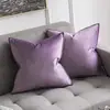 Directo de fábrica terciopelo simple color sólido almohada funda de almohada almohada de cama cojín de borde para sofá dormitorio