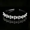 Amazon oferta caliente diadema europea y americana flor de ciruelo pedrería diadema nupcial tocado flor estrellada hoja fina diadema
