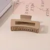 Pinza para el Cabello Mate Transfronteriza Tipo Pinza de Tiburón con Acabado de Alta Gama, Pinza de Garra Rectangular Simple de 13 cm, Tamaño Grande para Cabello Grueso, Accesorio para el Cabello para Mujer