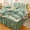 Origem Nantong jardim secreto explosões renda preta conjunto de quatro peças estilo princesa saia de cama 1.5/1.8m cama uma geração de cabelo