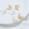 Banhado a Ouro 14K Banhado a Cobre Zircônio Borboleta Espaçadores Contas Artesanal DIY Fio de Cristal Pulseira Colar Acessórios de Joia Material