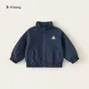 Ropa infantil Youbao, chaqueta infantil con cuello alto, top elegante para niño pequeño, ropa informal holgada para niños, abrigo liso para niño
