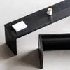 Banco Largo de Madera Maciza Estilo Wabi-Sabi, Silla de Comedor para Uso Doméstico, Madera Natural Simple con Diseño en Forma de Arco, Banco Largo Negro Carbonizado