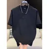 Camiseta Cropped de Manga Corta para Hombre, Sello Individual de Acero, Tendencia Individual, Lujo Ligero, Rebelde, Fresca, Casual, Marca de Tendencia, Top Versátil
